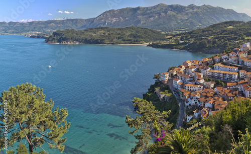 View Lastres, located  in Asturias, northern Spain. Fototapeta