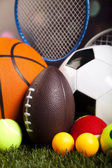 Group of sports equipment 