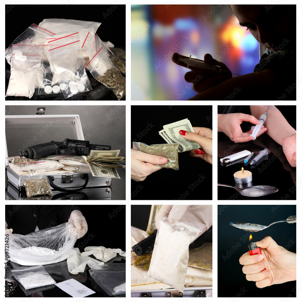 Drug addiction collage Stock Photo | Adobe Stock