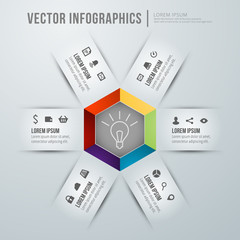 Wall Mural - Vector abstract infographic design. Workflow layout template