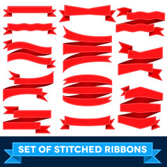 Wall Mural - Set of bent ribbons with seam