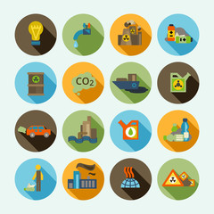 Wall Mural - Pollution Icons Set