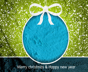 Merry Christmas And Happy New Year card  on Cement wall Backgrou