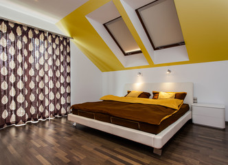 Wall Mural - Big bed in modern bedroom