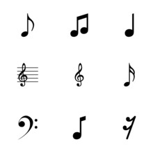 Vector Black Notes Icons Set
