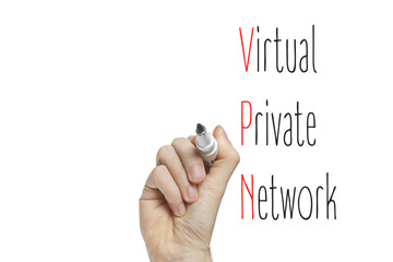 Canvas Print - Hand writing virtual private network