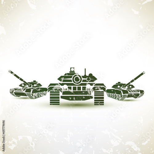 Board z aluminiowym obramowaniem Symbol czołgu wojskowego