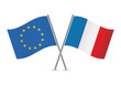 European Union and French flags. Vector illustration.