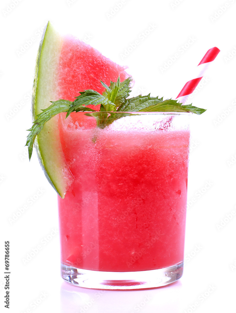 Watermelon cocktail isolated on white