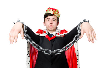 Concept of king businessman with crown