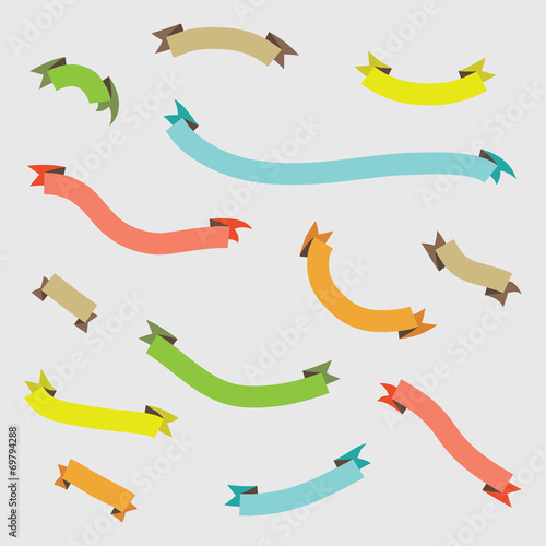 Colorful Curved Abstract Ribbon Banners Set Buy This Stock