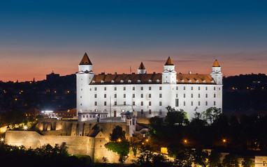 Wall Mural - View of the Bratislava lock at night, Slovakia