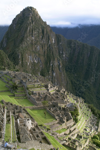 Board z aluminiowym obramowaniem Ogólny widok inca miasto machu picchu, Peru