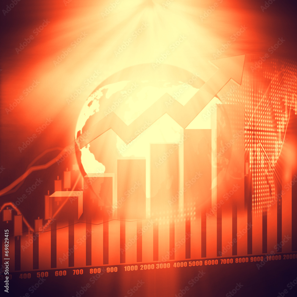 Stock Market Graph and Bar Chart