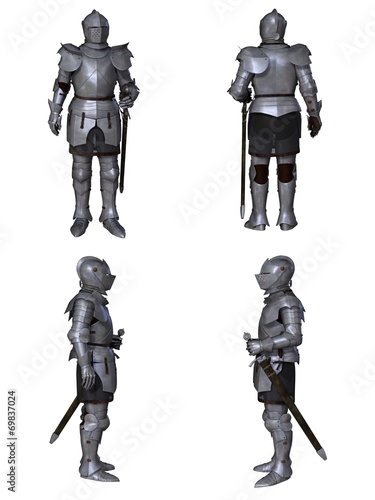 Medieval Knight Fantasy Character Set (Milanese) Poster