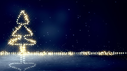 Wall Mural - christmas tree glowing lights loop background