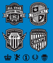 athletic crest emblem set