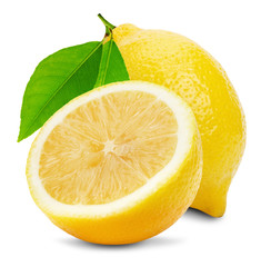 juicy lemons isolated on the white background