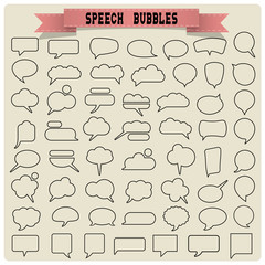 Wall Mural - big set of speech bubbles