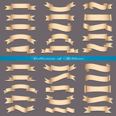 big set of banners ribbons scrolls