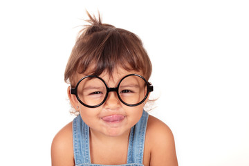 Wall Mural - little girl and glasses