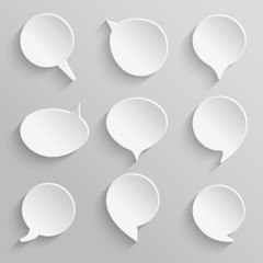 Wall Mural - vector set 5 of paper speech bubbles with shadows
