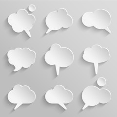 Canvas Print - vector set 2 of paper speech bubbles with shadows