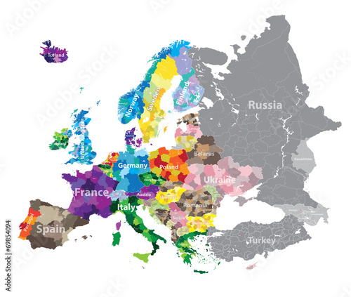 Nowoczesny obraz na płótnie europe map