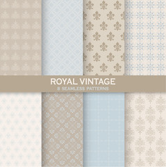 Wall Mural - 8 Seamless Patterns - Royal Vintage Set - Texture for wallpaper