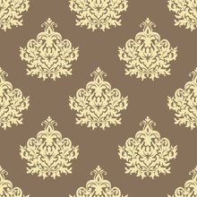 Retro Yellow Floral Seamless Pattern Background