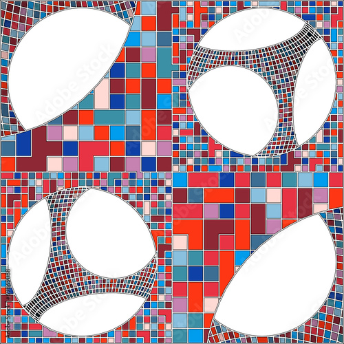 Obraz w ramie Mosaic Colorful Urban Geometric Structure Vector