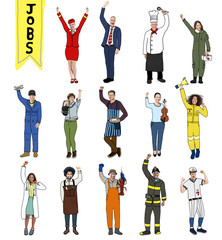 Sticker - Group of Diverse People with Different Jobs