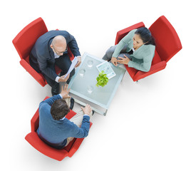 Canvas Print - Group of People Meeting in Aerial View
