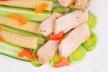 Sticker - Meat salad with vegetables.