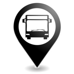 Poster - bus sur symbole localisation noir