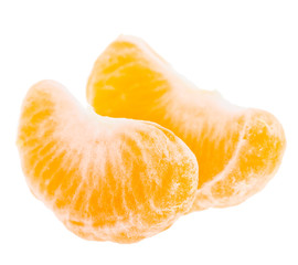 Wall Mural - Two Mandarin Citrus Isolated Tangerine Mandarine Slices