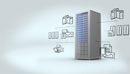 Poster - Composite image of cloud computing doodle