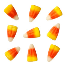 Halloween Candy Corns Isolated On White Background