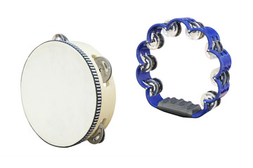 The image of tambourine isolated under the white background