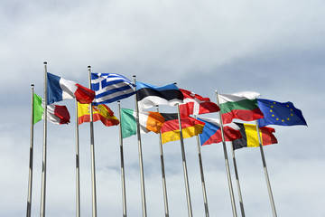 flaggen, fahnen, europäisches parlament, europäische union