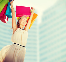 Poster - woman with shopping bags