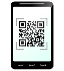 vector illustration of phone with qr code concept
