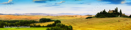 Obraz na płótnie canvas dwuczęściowy "dyptyk" Toskania, Włochy - san quirico d'orcia, panorama