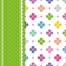 Flowers And Polka Dot Greeting Card