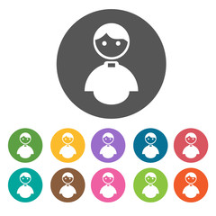 Fototapete - Priest avatar icons set. Round colourful 12 buttons. Vector illu