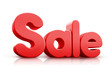 3D Rendered Sale Word in Red Color