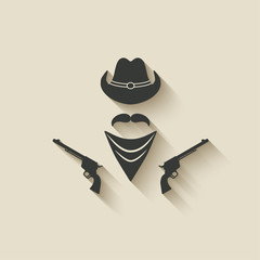 cowboy hat and gun