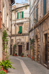 Naklejka na meble Old streets in the town of Sorano, Italy