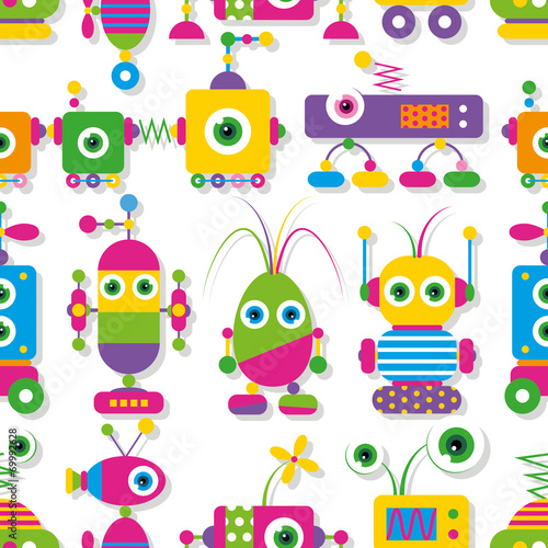 Board z aluminiowym obramowaniem Uroczy wzór kolekcji big-eyed robotów