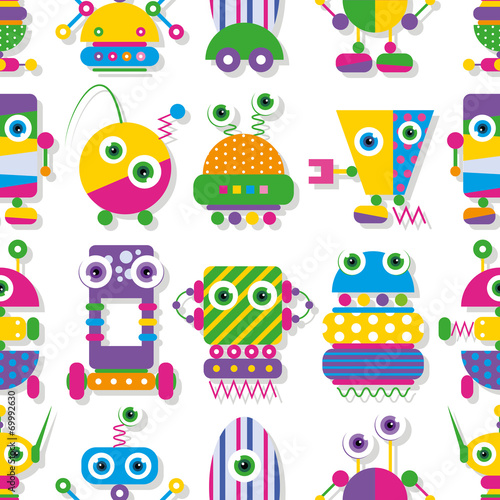 Board z aluminiowym obramowaniem Uroczy wzór kolekcji big-eyed robotów